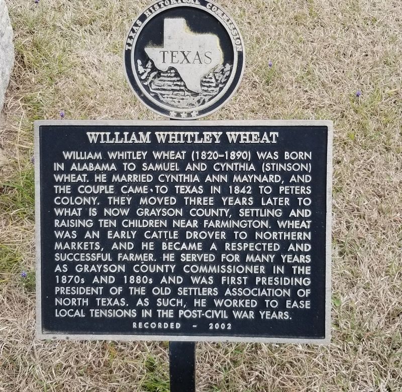 William Whitley Wheat Marker image. Click for full size.