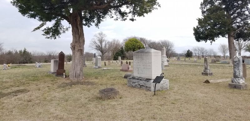 The view of the Wheat gravestone and Marker in the cemetery image. Click for full size.