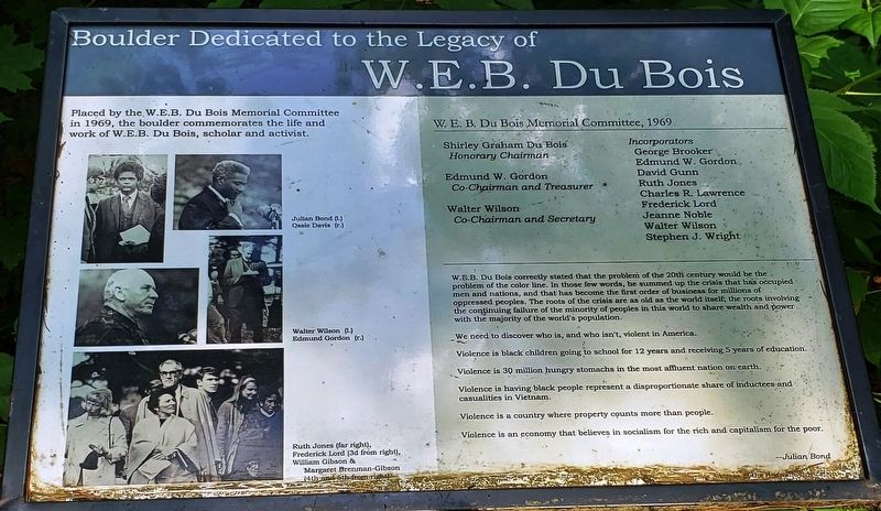 Boulder Dedicated to the Legacy of W.E.B. Du Bois Marker image. Click for full size.