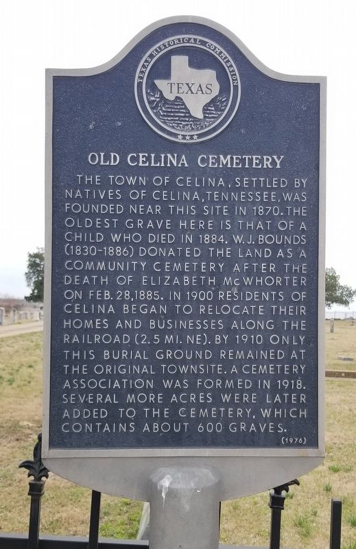 Old Celina Cemetery Marker image. Click for full size.