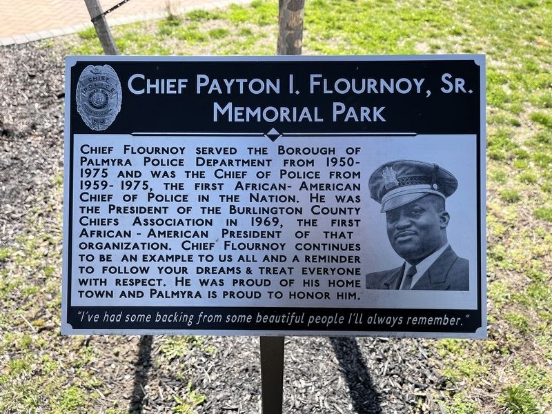 Chief Payton I. Flournoy, Sr. Memorial Park Marker image. Click for full size.