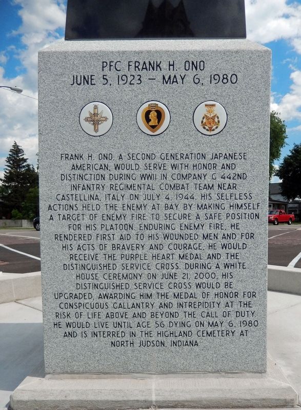 PFC Frank H. Ono Marker image. Click for full size.