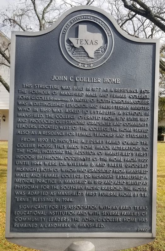 John C. Collier Home Marker image. Click for full size.