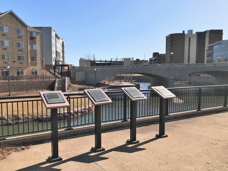 Fort Dakota Marker <i>(third from the left)</i>. Click for full size. Fort Dakota Marker <i>(third from the left)</i> image. Click for full size.