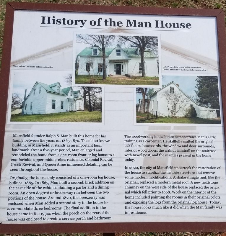 History of the Man House Marker image. Click for full size.
