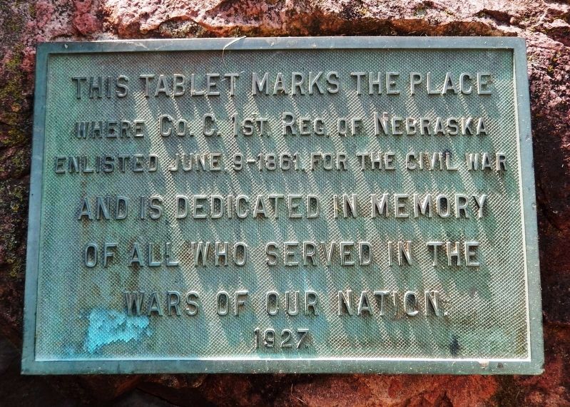 Company C 1st Regiment of Nebraska Marker. Click for full size. Company C 1st Regiment of Nebraska Marker image. Click for full size.