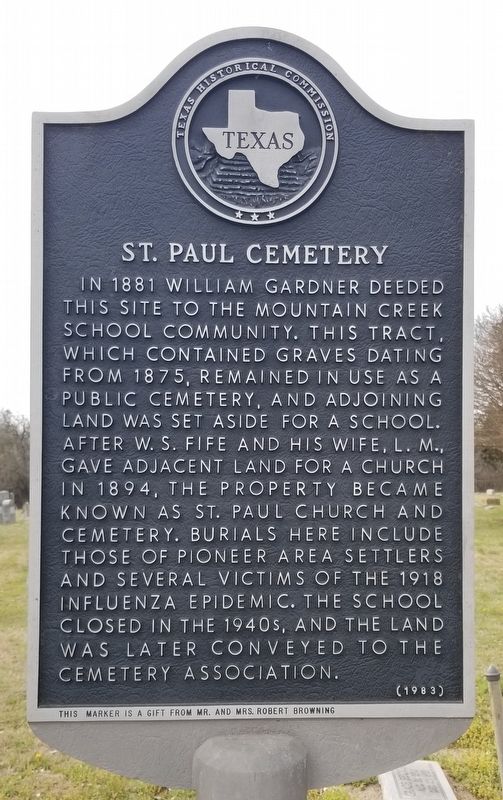 St. Paul Cemetery Marker image. Click for full size.