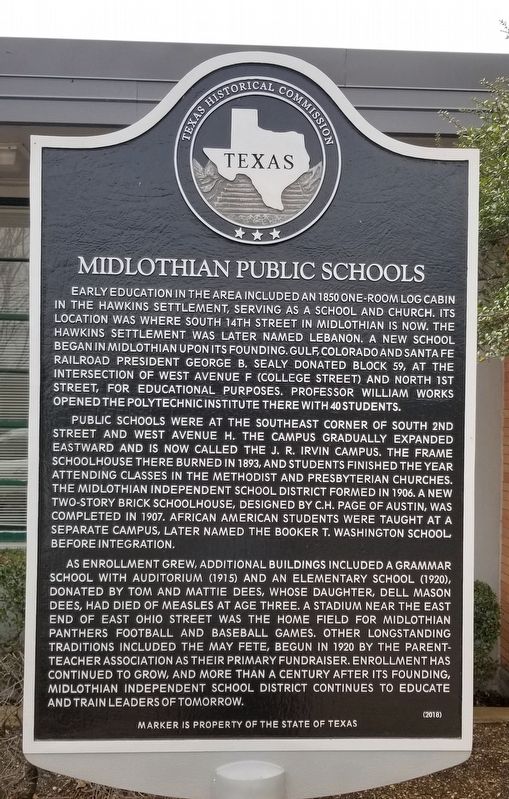 Midlothian Public Schools Marker image. Click for full size.