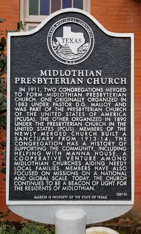 Midlothian Presbyterian Church Marker image. Click for full size.