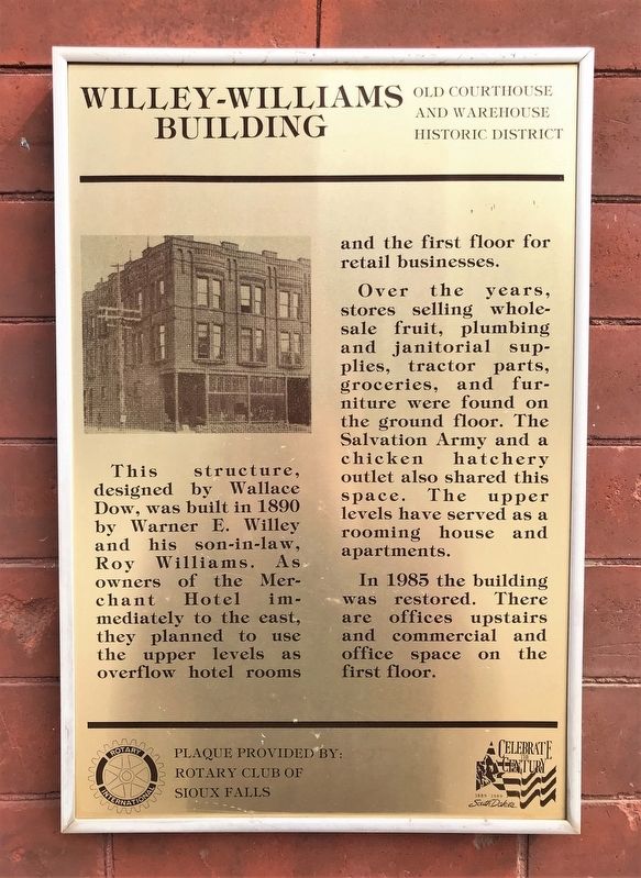 Willey-Williams Building Marker image. Click for full size.