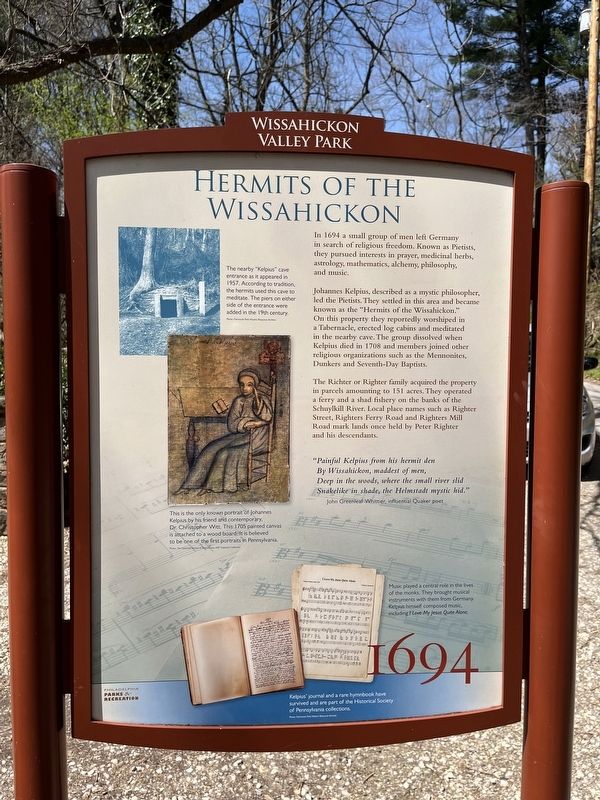 Hermits of the Wissahickon side of the marker image. Click for full size.