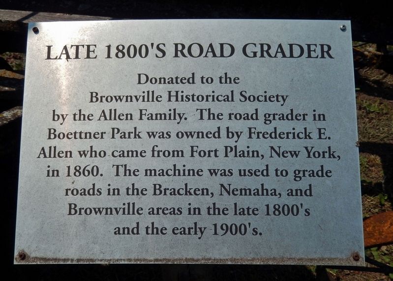 Late 1800's Road Grader Marker image. Click for full size.