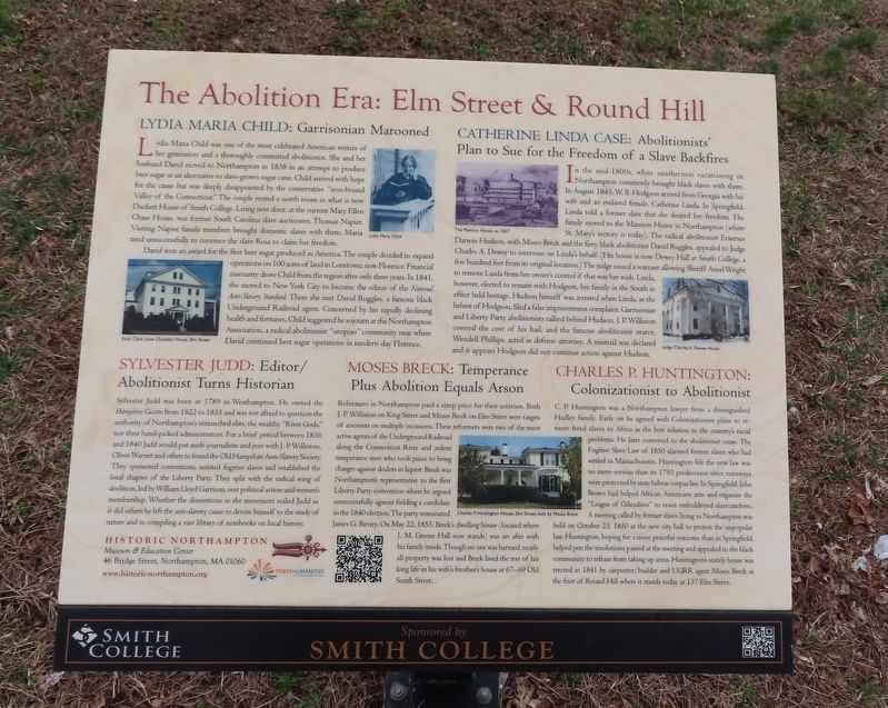 The Abolition Era: Elm Street & Round Hill Marker image. Click for full size.