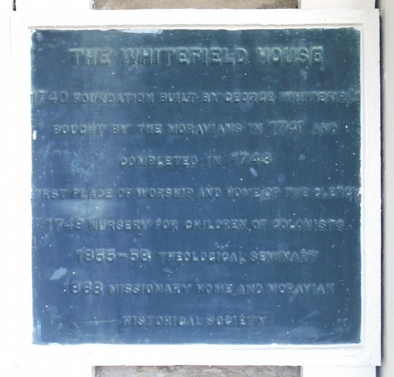 The Whitefield House Marker image. Click for full size.
