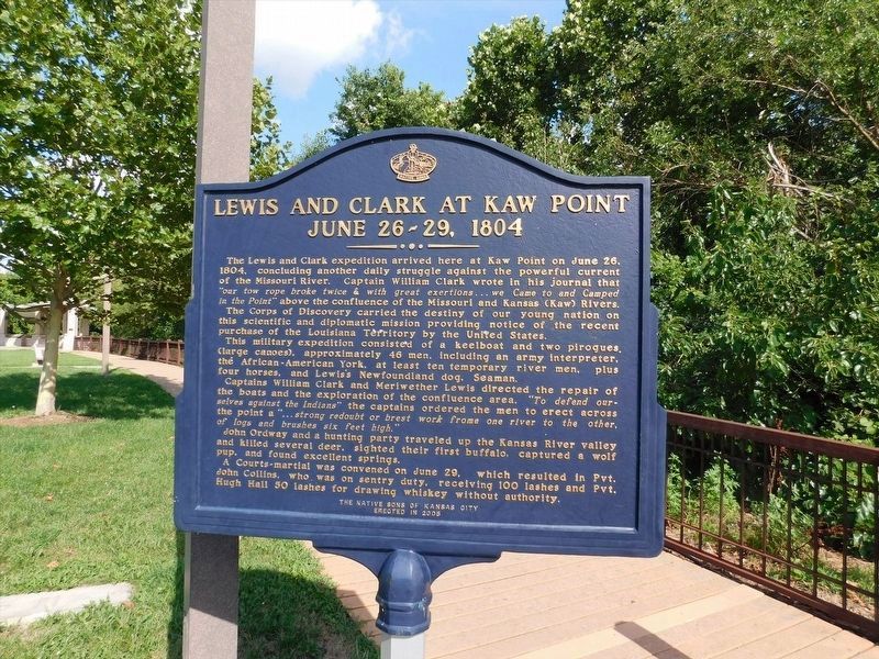 Lewis and Clark at Kaw Point / Kaw Point Marker image. Click for full size.