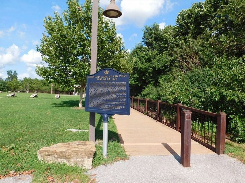 Lewis and Clark at Kaw Point / Kaw Point Marker image. Click for full size.