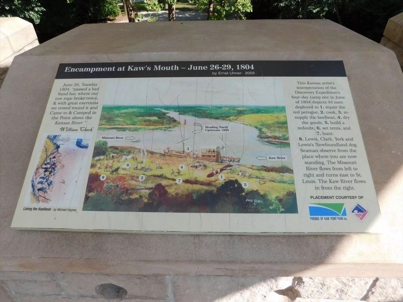 Encampment at Kaw's Mouth - June 26-29, 1804 Marker. Click for full size. Encampment at Kaw's Mouth - June 26-29, 1804 Marker image. Click for full size.