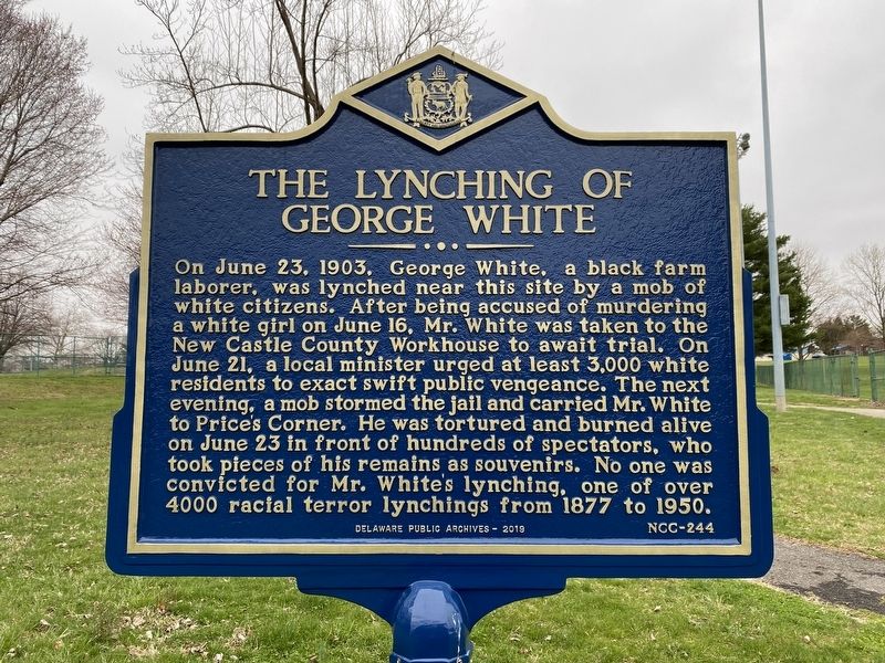 The Lynching of George White Marker. Click for full size. The Lynching of George White Marker image. Click for full size.