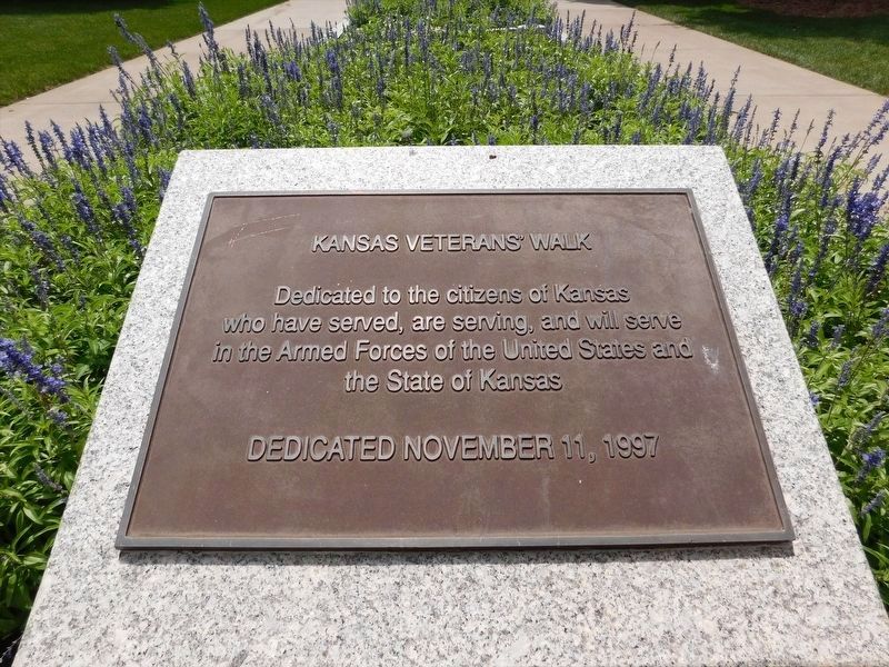 Kansas Veterans' Walk Marker image. Click for full size.