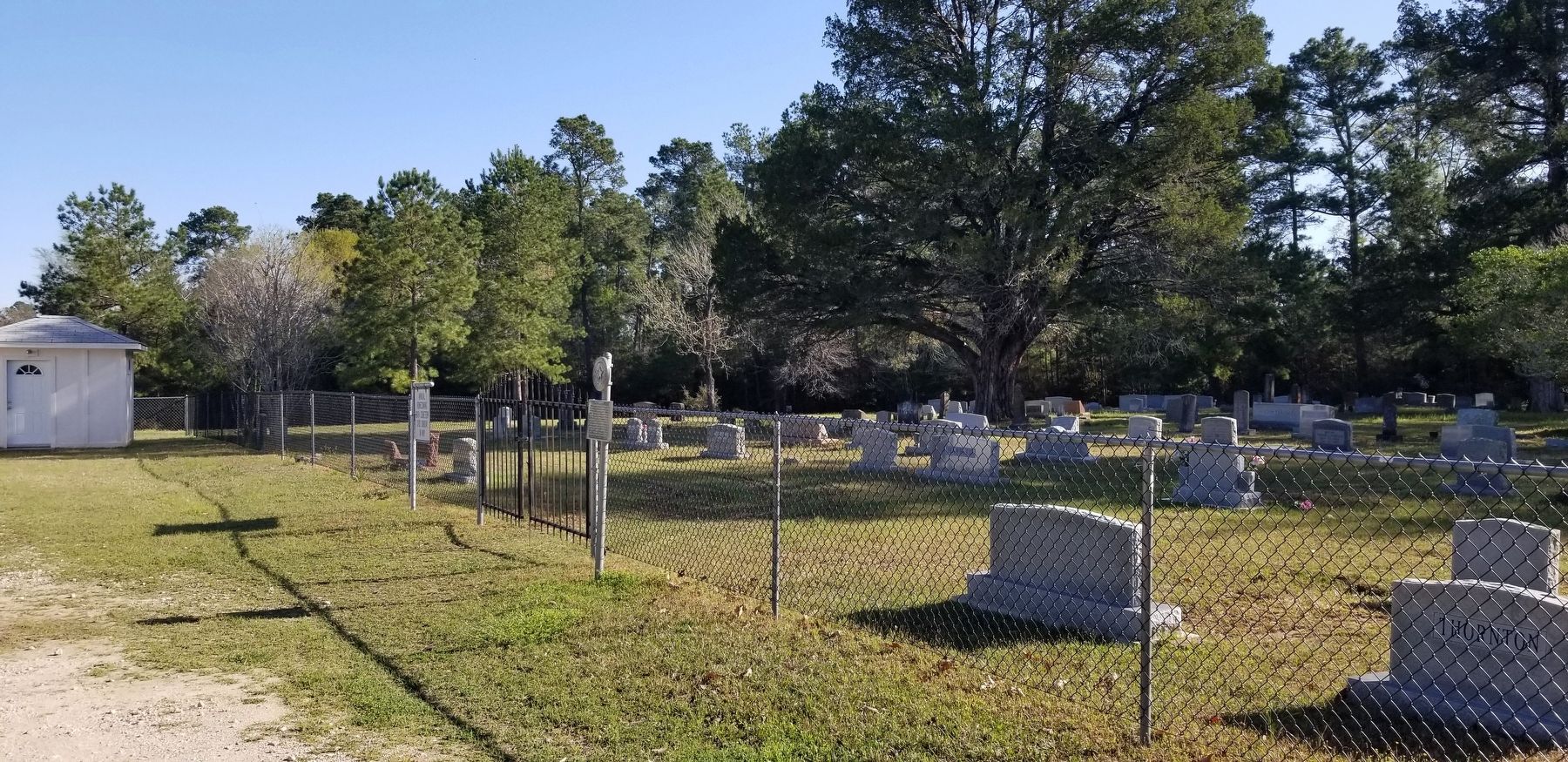 The view of the Bath Cemetery and Marker from the entrance to the cemetery image. Click for full size.