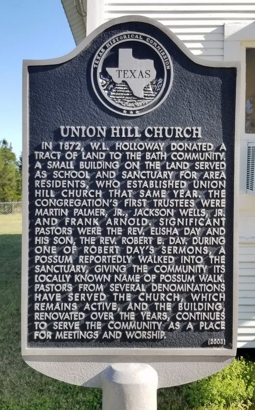 Union Hill Church Marker image. Click for full size.