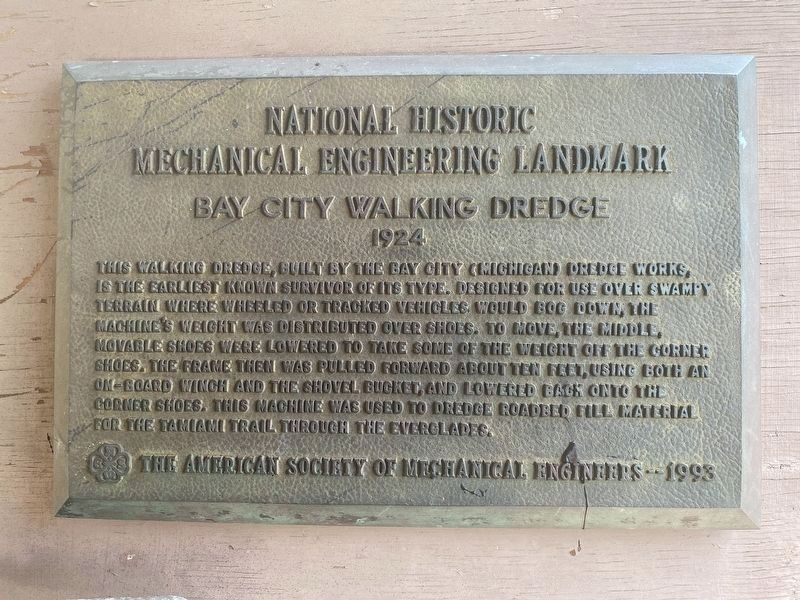 Bay City Walking Dredge Marker. Click for full size. Bay City Walking Dredge Marker image. Click for full size.