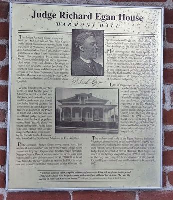 Judge Richard Egan House Marker. Click for full size. Judge Richard Egan House Marker image. Click for full size.