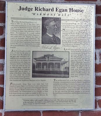 Judge Richard Egan House Marker image. Click for full size.
