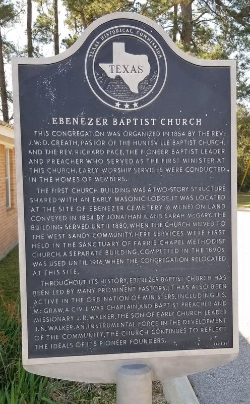 Ebenezer Baptist Church Marker image. Click for full size.