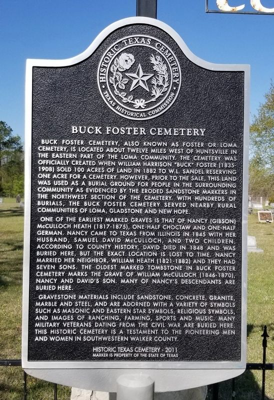 Buck Foster Cemetery Marker image. Click for full size.