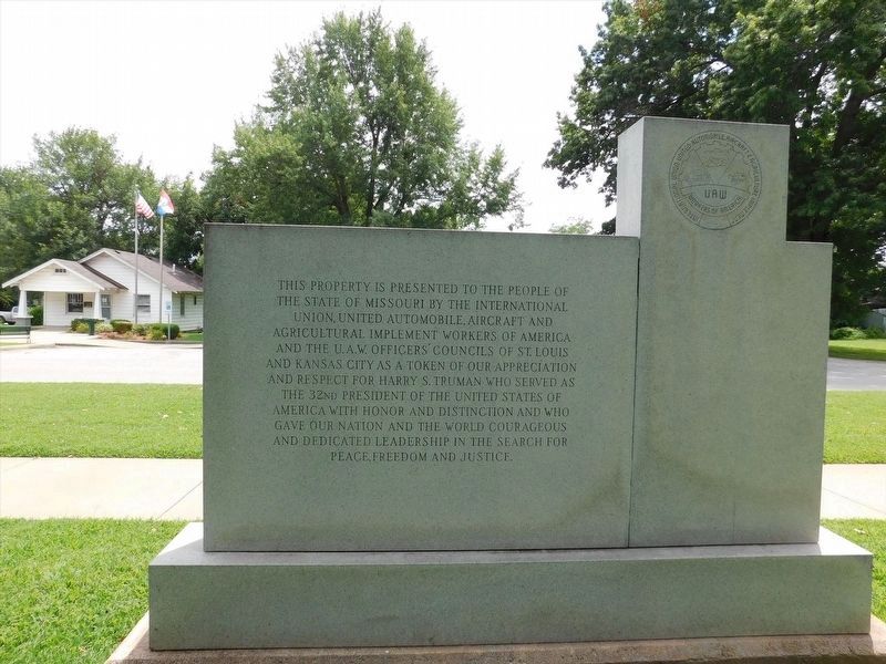 Harry S. Truman Birthplace Memorial [Reverse] image. Click for full size.
