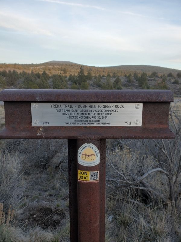 Yreka Trail - Down hill to Sheep Rock Marker image. Click for full size.