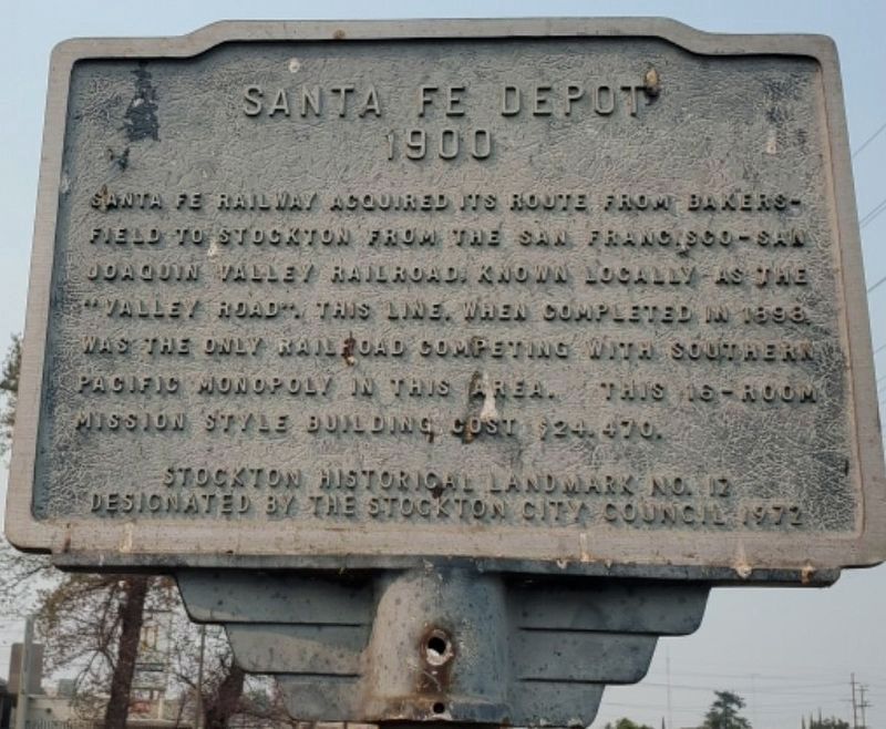 Santa Fe Depot Marker. Click for full size. Santa Fe Depot Marker image. Click for full size.