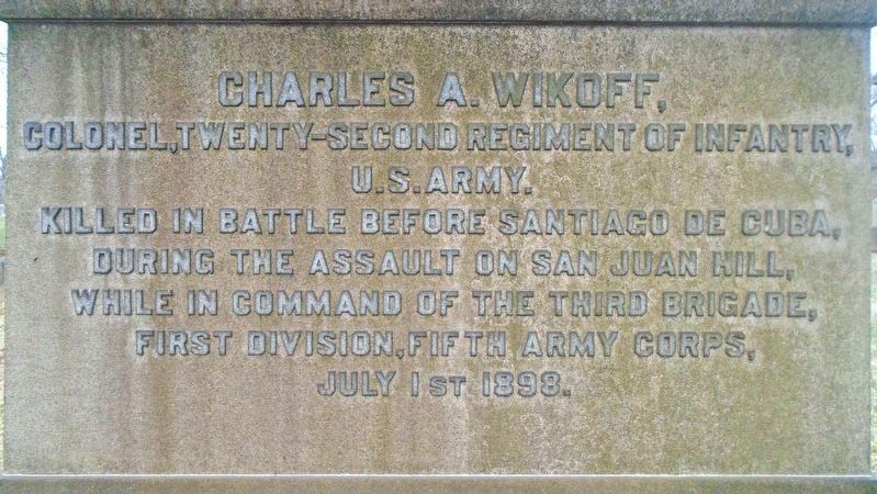 Charles A. Wikoff Marker (front) image. Click for full size.
