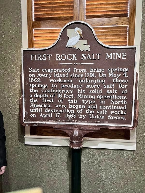 First Rock Salt Mine Marker (Now located indoors). image. Click for full size.
