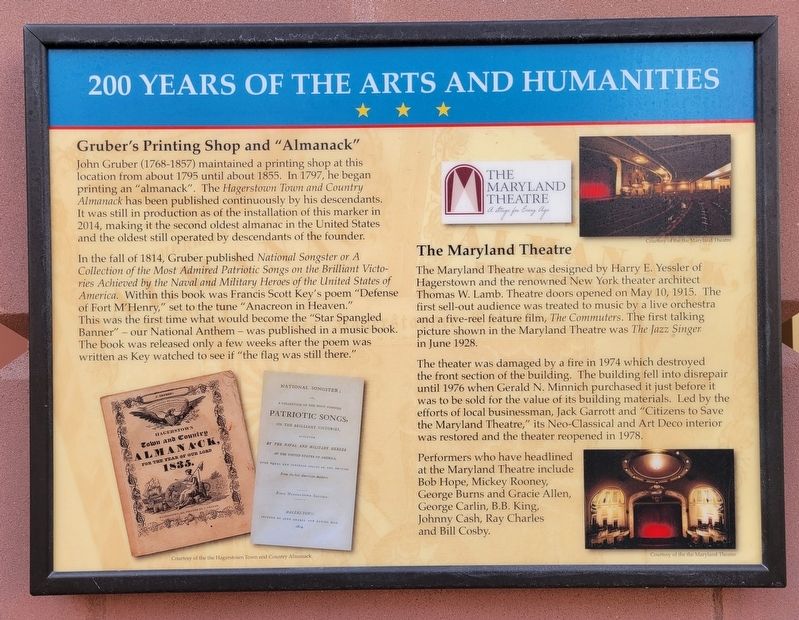 200 Years of the Arts and Humanities Marker image. Click for full size.