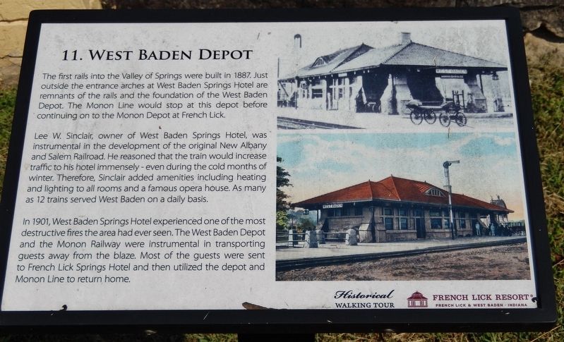 West Baden Depot Marker image. Click for full size.