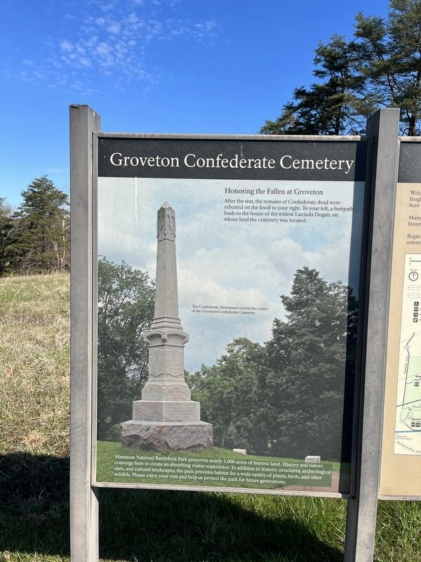 Groveton Confederate Cemetery Marker image. Click for full size.