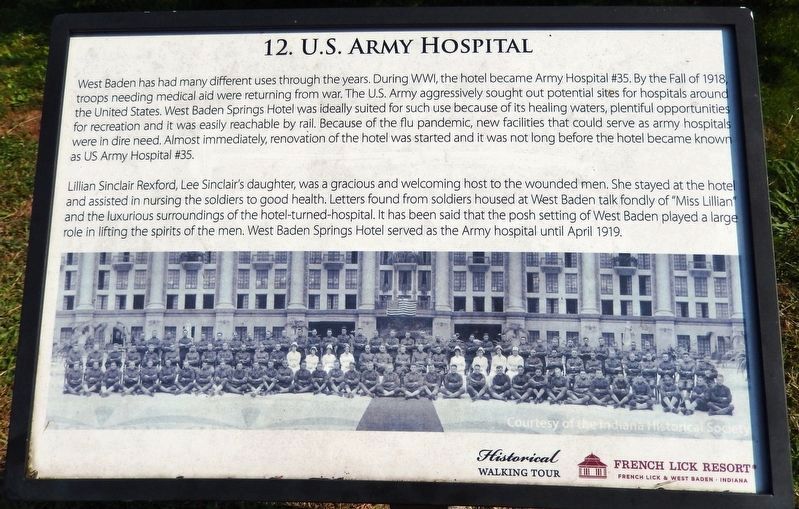 U.S. Army Hospital Marker image. Click for full size.