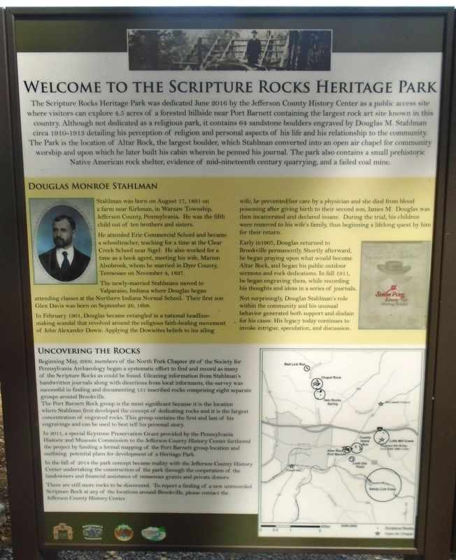 Welcome to the Scripture Rocks Heritage Park Marker image. Click for full size.
