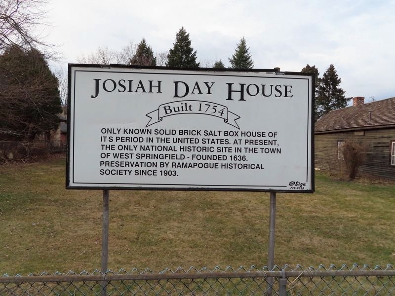 Josiah Day House Marker image. Click for more information.