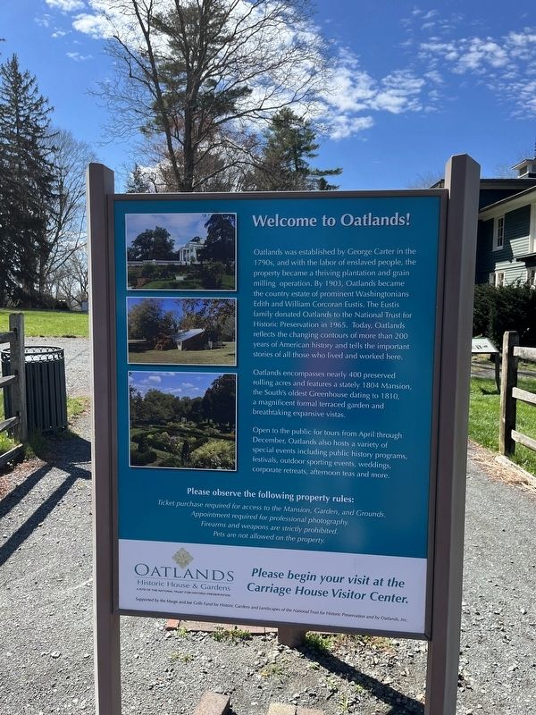 Welcome to Oatlands! Marker image. Click for full size.
