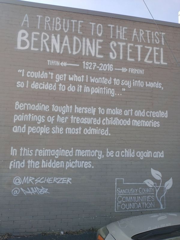 Bernardine Stetzel Mural Marker image. Click for full size.