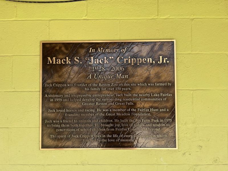 In Memory of Mack S. "Jack" Crippen, Jr. Marker. Click for full size. In Memory of Mack S. "Jack" Crippen, Jr. Marker image. Click for full size.