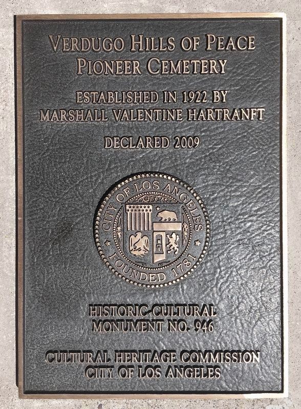 Verdugo Hills Cemetery Marker image. Click for full size.