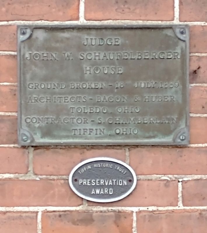 Judge John W. Schaufelberger House Marker image. Click for full size.