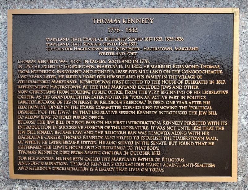 Thomas Kennedy Marker image. Click for full size.