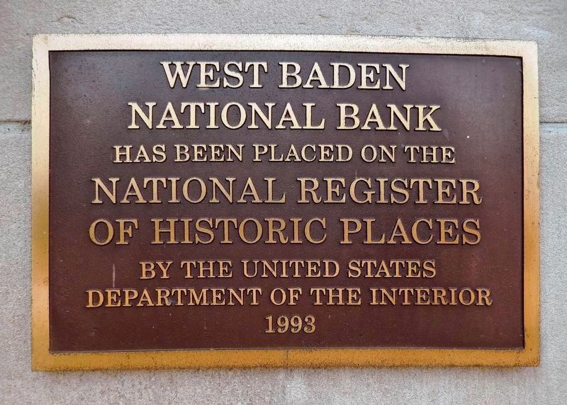 West Baden National Bank Marker image. Click for full size.