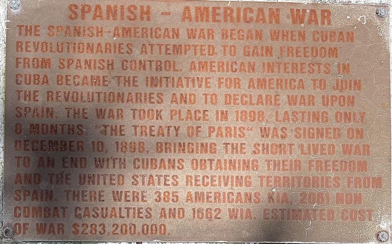 Spanish-American War Marker image. Click for full size.