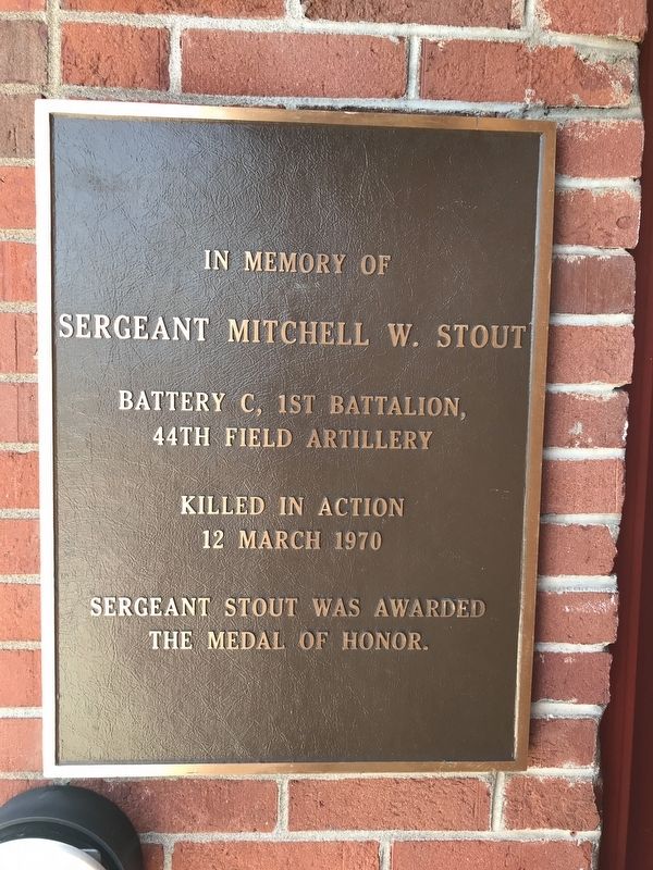 Sergeant Mitchell W. Stout Marker image. Click for full size.